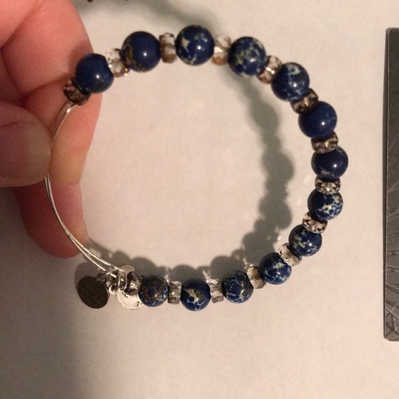 Blue Marble Alex and Ani Bracelet - Picture 3 of 5